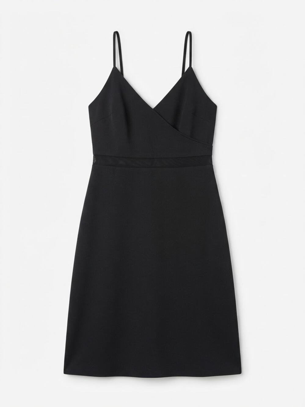 Banana Republic Black Silk Slip Dress Women Size 10 V-Neck Cocktail LBD 90s Chic
